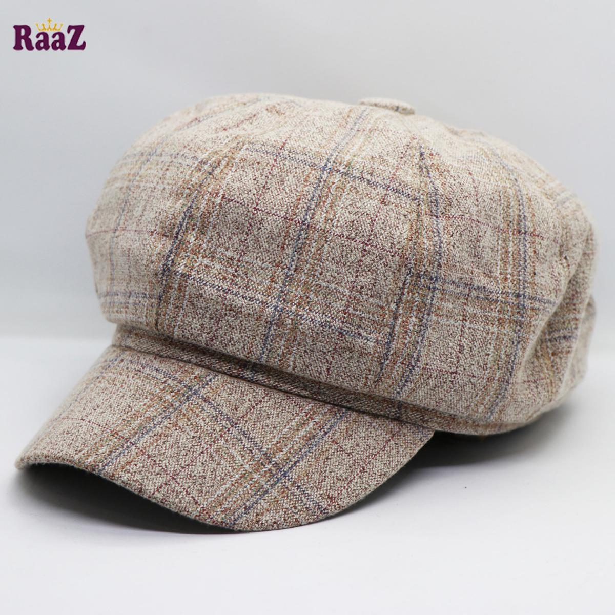 Picture of Off White Artist Vintage Newsboy Cabbie Peaked Beret Cap Warm Baker Boy Visor Hat Flat Cap