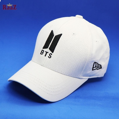 Picture of BTS Embroidery Logo Curved Baseball Cap (Black And White)