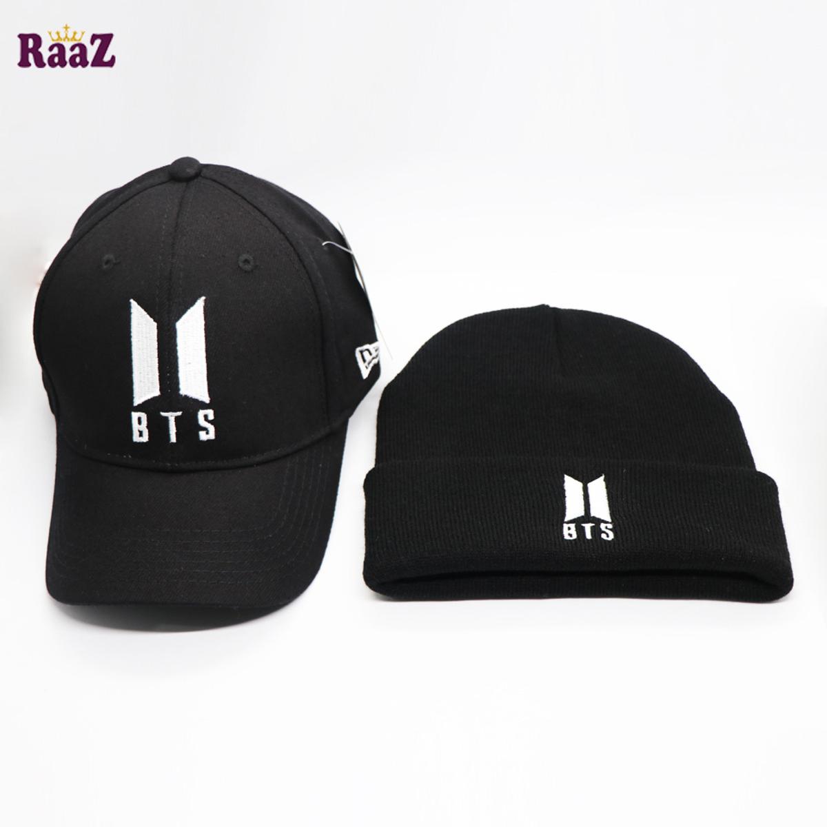 Picture of Two Piece COMBO BTS Embroidery Cap Winter Hat