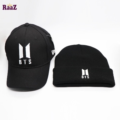 Picture of Two Piece COMBO BTS Embroidery Cap Winter Hat