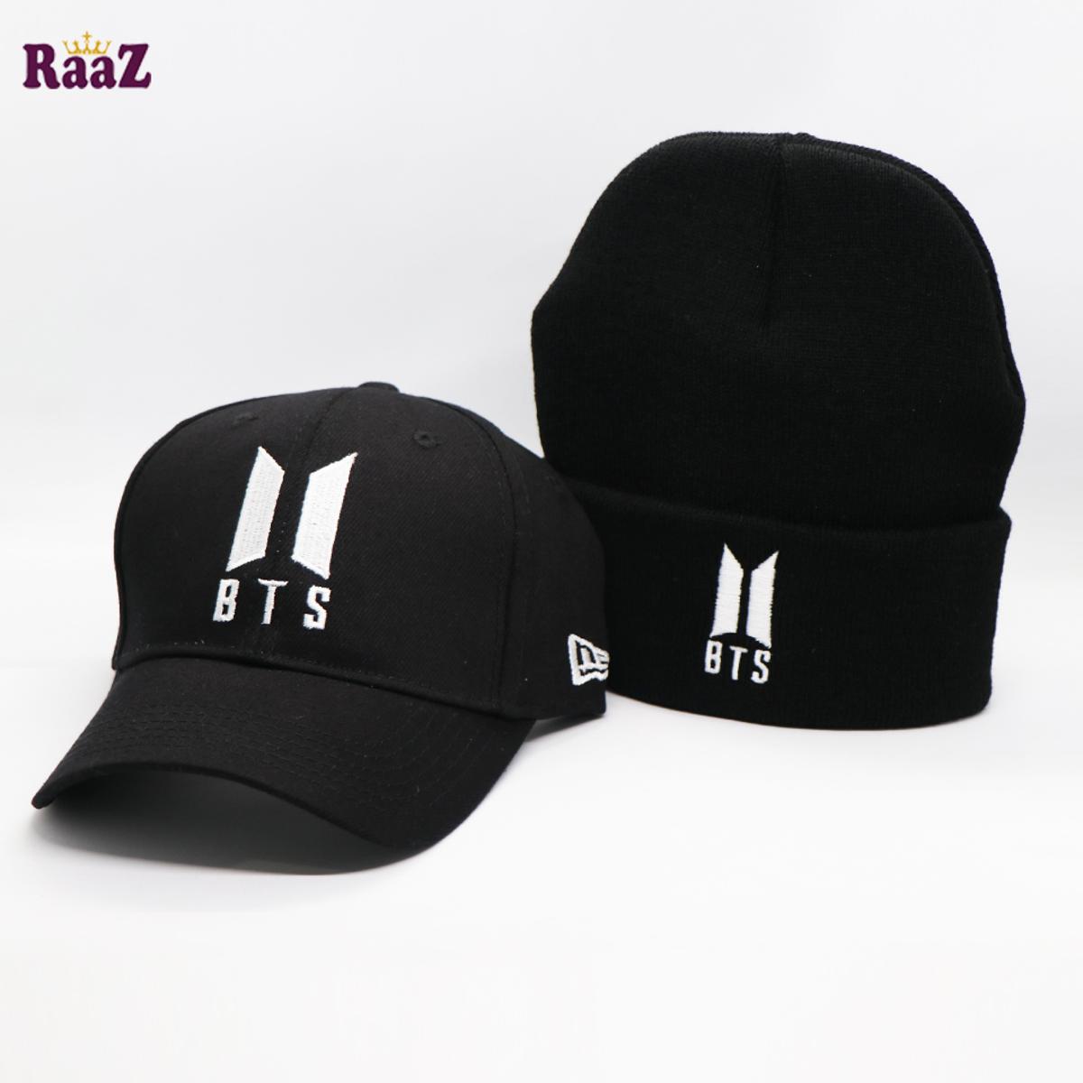 Picture of Two Piece COMBO BTS Embroidery Cap Winter Hat