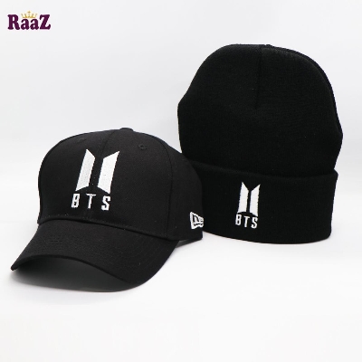 Picture of Two Piece COMBO BTS Embroidery Cap Winter Hat