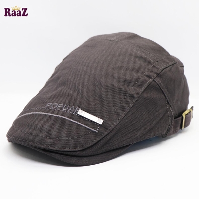 Picture of Light Brown New Style Unisex China Winter Embroidered Cotton Button Adjustable Golf Flat Cap (Free Size)