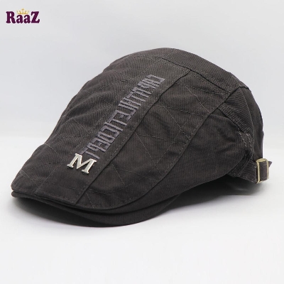 Picture of Coffee Cotton China Winter Embroidered Adjustable Golf Flat Cap (Free Size)