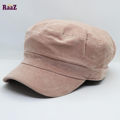 Picture of Pink Velvet Winter Fashion Women Solid Newsboy Cap