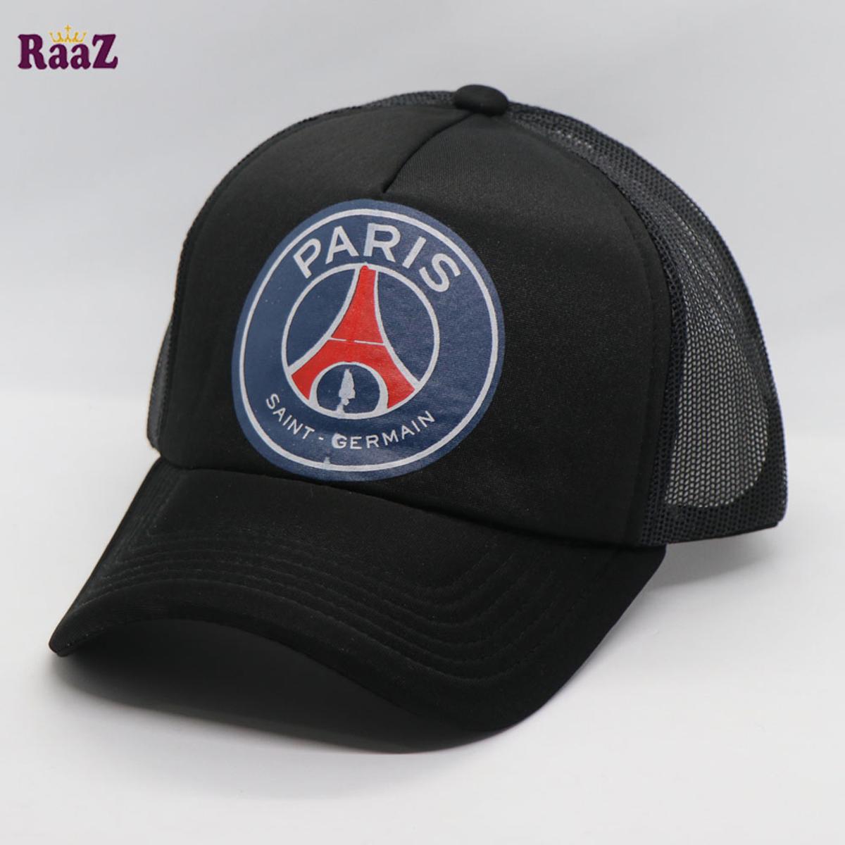 Picture of Black Half Net Foam Paris Cotton Cap For Men And Women
