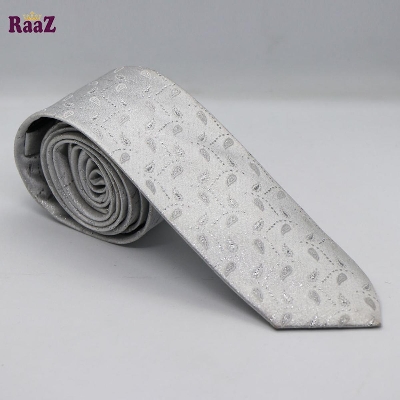 Picture of Silver Stylish High-Quality Formal Fashion Premium Silk Business Wedding Party Necktie For Men