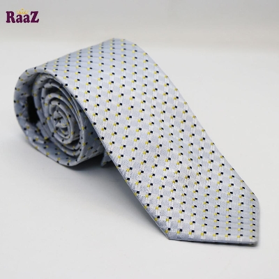 Picture of Silver Stylish High-Quality Formal Fashion Premium Silk Business Wedding Party Necktie For Men