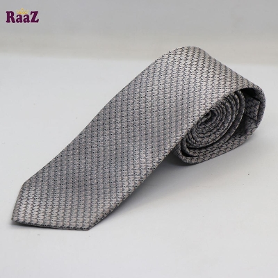 Picture of Silver Stylish High-Quality Formal Fashion Premium Silk Business Wedding Party Necktie For Men