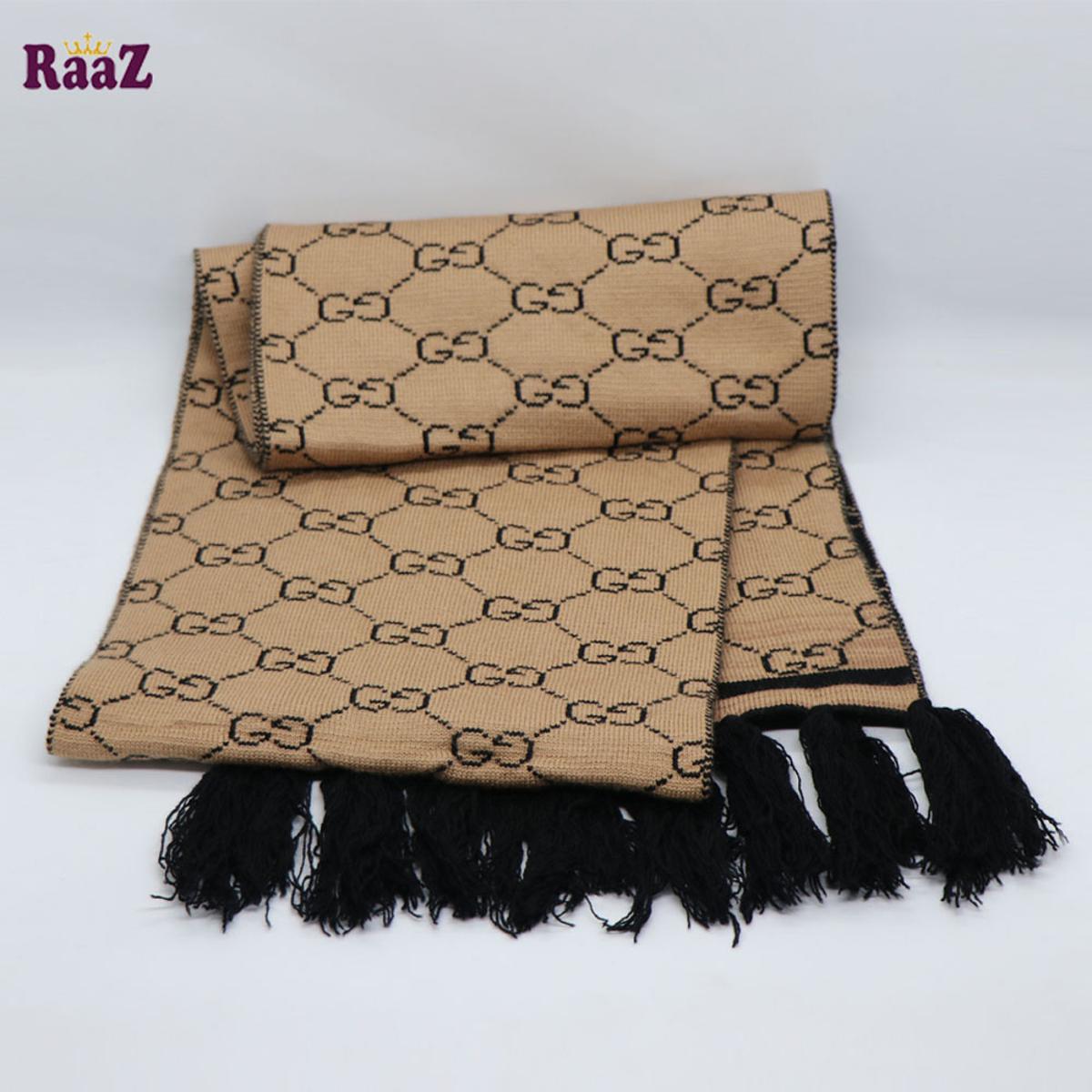 Picture of Black And Brown Woolen Scarf, Soft Muffler Stylish Fashion Scarf For Men And Women