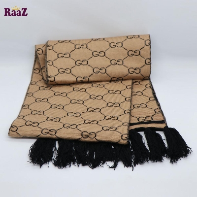 Picture of Black And Brown Woolen Scarf, Soft Muffler Stylish Fashion Scarf For Men And Women