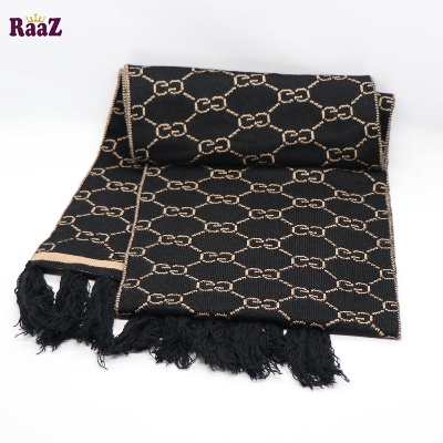 Picture of Black And Brown Woolen Scarf, Soft Muffler Stylish Fashion Scarf For Men And Women