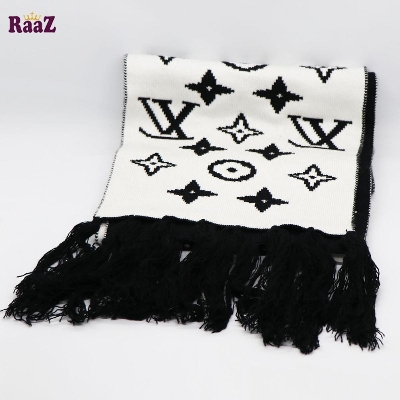 Picture of Black And White Woolen Scarf, Soft Muffler Stylish Fashion Scarf For Men And Women - Maflar For Men