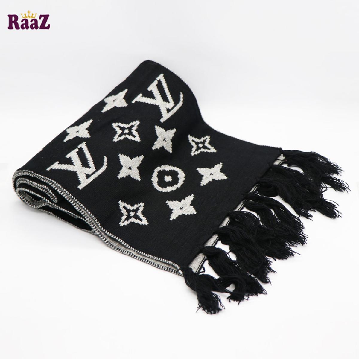 Picture of Black And White LV Woolen Scarf, Muffler Stylish Fashion Scarf For Men And Women