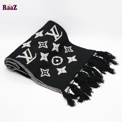 Picture of Black And White LV Woolen Scarf, Muffler Stylish Fashion Scarf For Men And Women