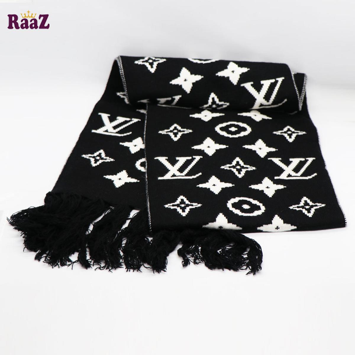 Picture of Black And White Woolen Scarf, Soft Muffler Stylish Fashion Scarf For Men And Women