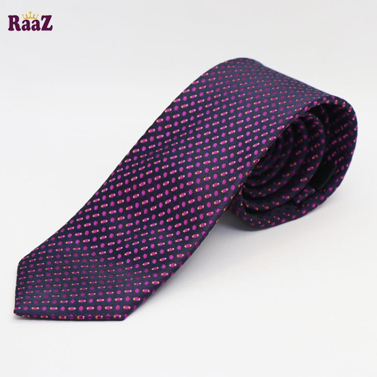 Picture of Matte Purple EggShape Dot Embroidery Men's Necktie
