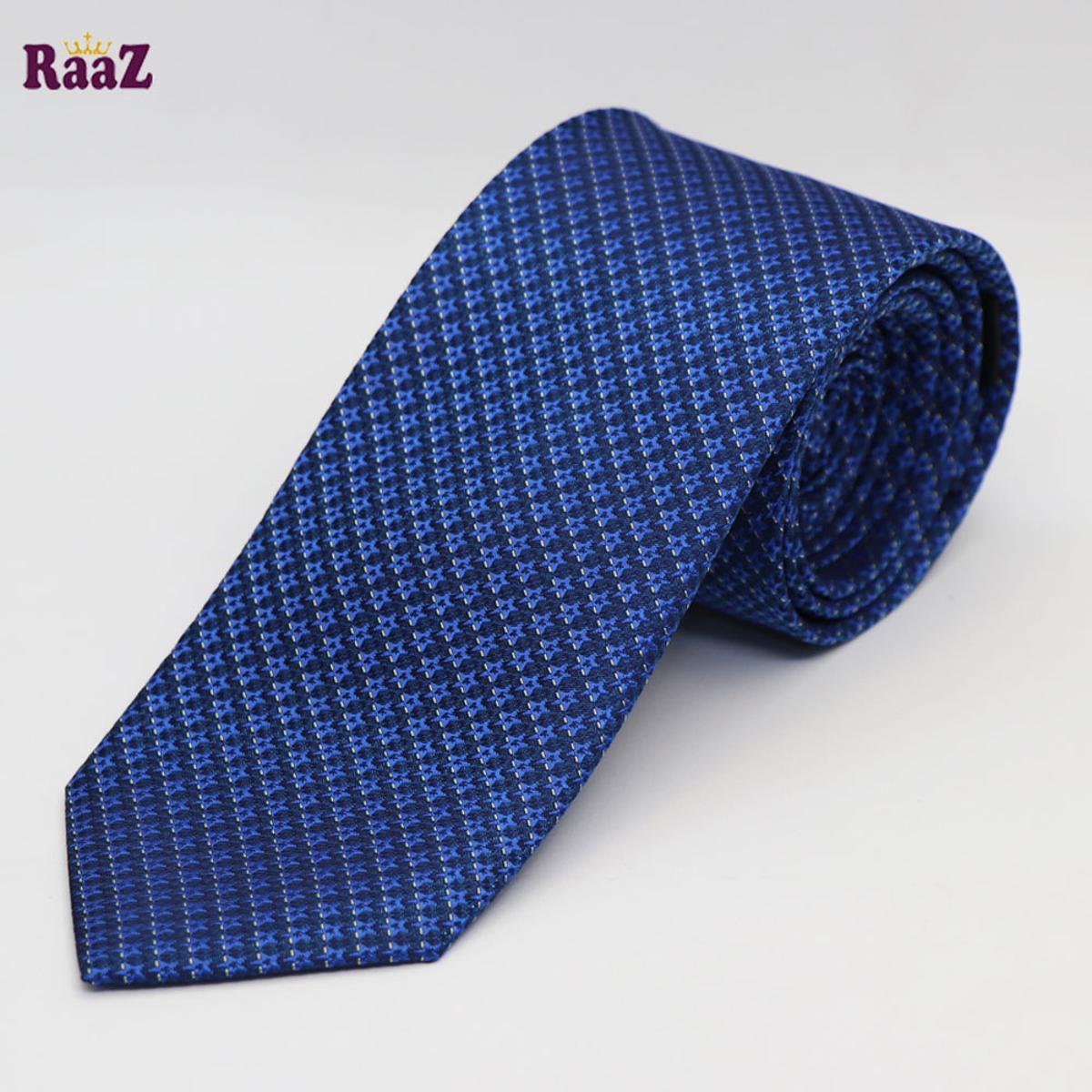 Picture of Navy Blue Glossy Star Embroidered Men's Tie