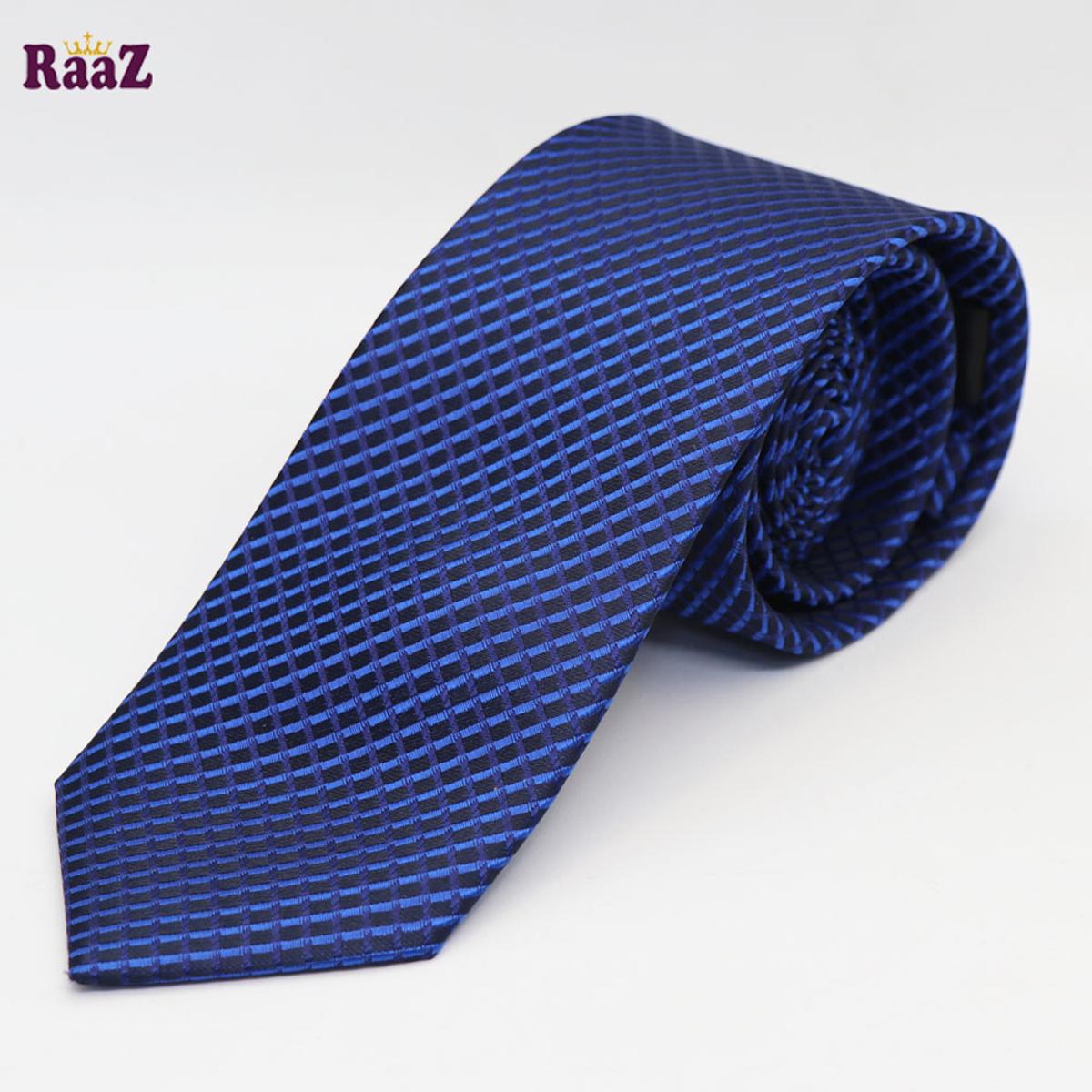 Picture of Shiny Navy Blue Black Square Men's Necktie
