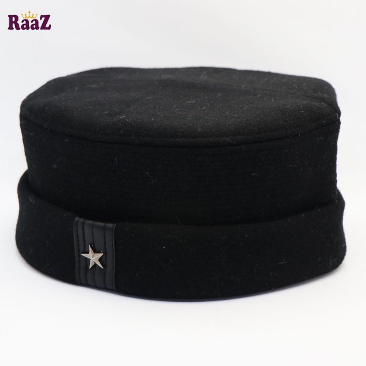 Picture of Black 2022 New Design Wool Afghani Star Pakol Cap For Men - Cap