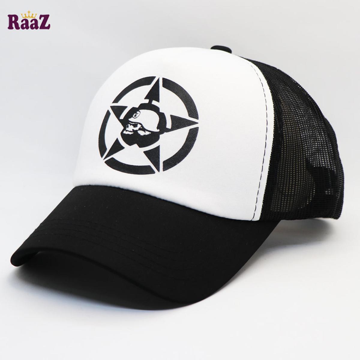 Picture of Black And White Stylish Fashion Half Net Cap For Men And Women
