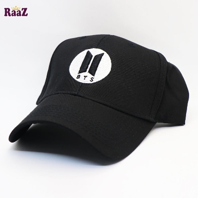 Picture of Black And White BTS Embroidery Back Side BTS Logo Curved Baseball Cap For Men And Women