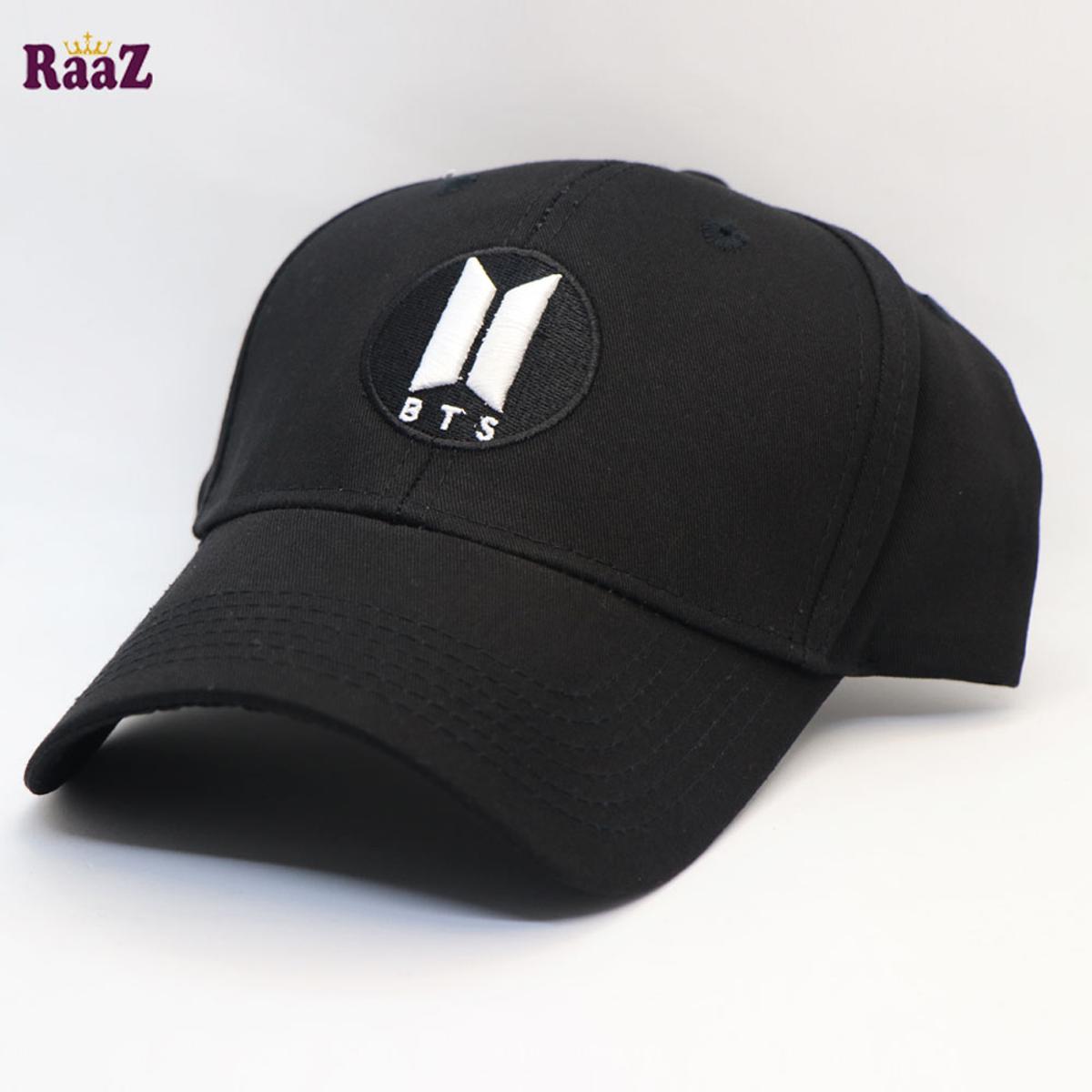Picture of Black BTS Embroidery Back Side BTS Logo Curved Baseball Cap For Men And Women