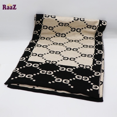 Picture of Black And Brown Woolen Soft Scarf, Muffler Stylish Fashion Scarf For Men And Women