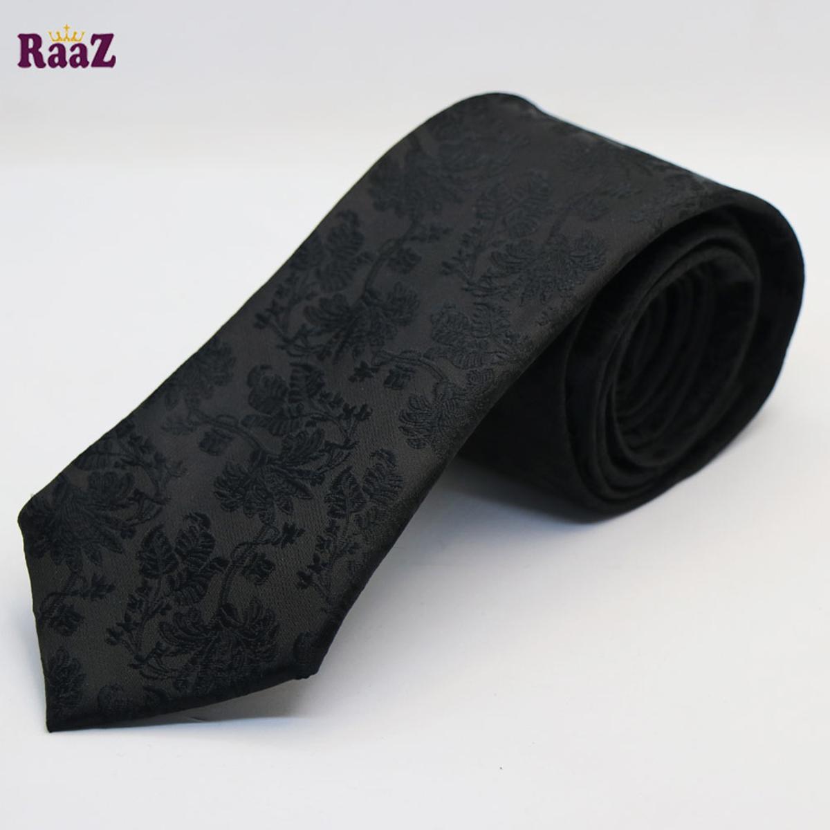 Picture of Black Stylish High-Quality Formal Fashion Premium Silk Business Wedding Party Necktie For Men