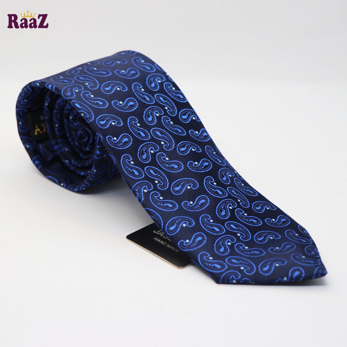 Picture of Navy Blue Embroidered Handmade Men Neck Tie