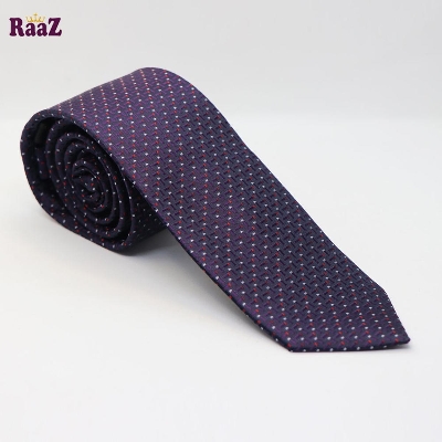 Picture of Navy Blue Red White Dot Embroidered Men Neck Tie