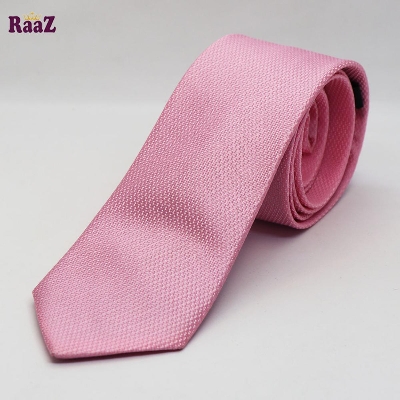 Picture of Pure Pink  Cotton Fabrics Unique Men Neck Tie