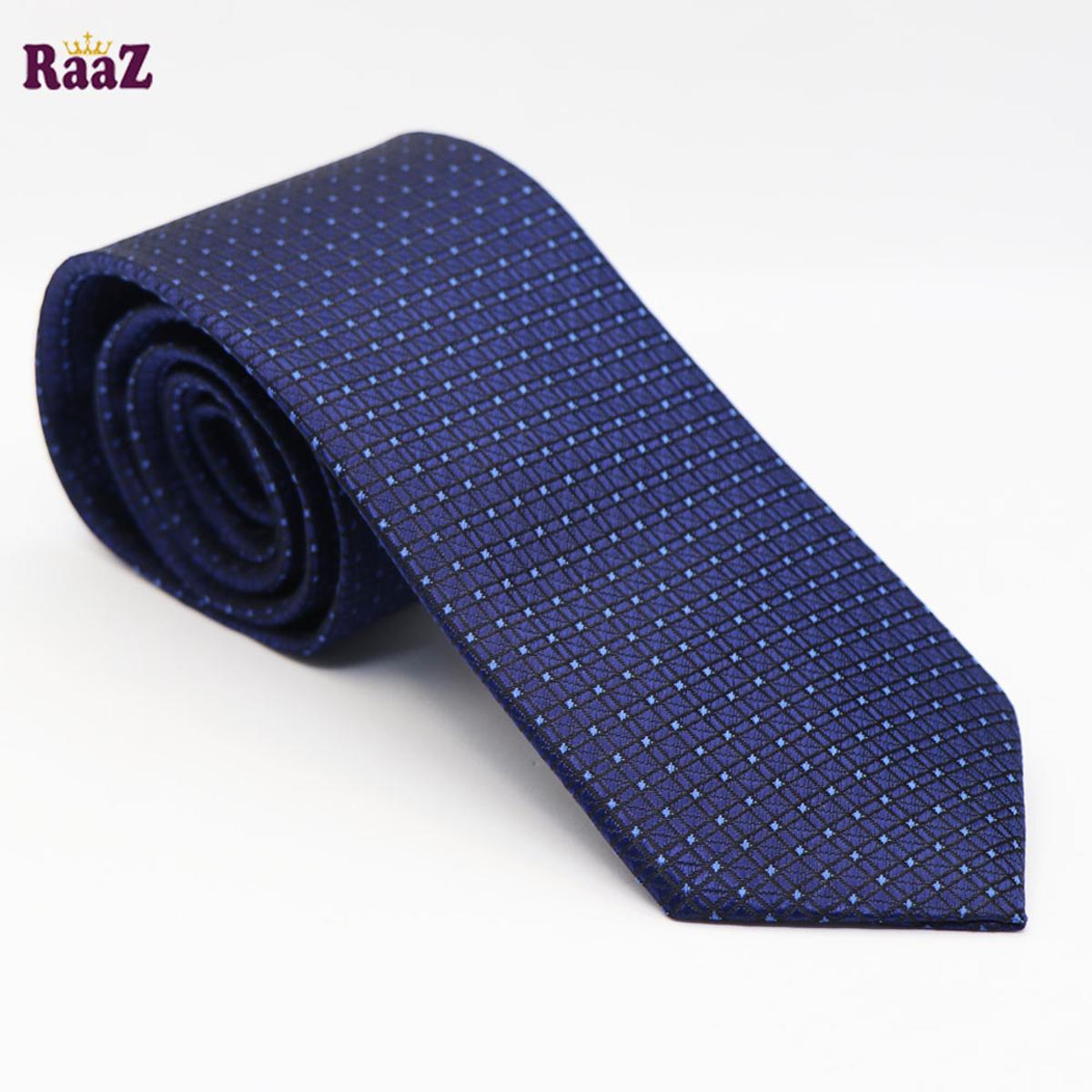 Picture of Navy Blue Small Square Unique Design Men Neck Tie