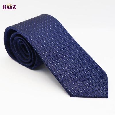 Picture of Navy Blue Small Square Unique Design Men Neck Tie