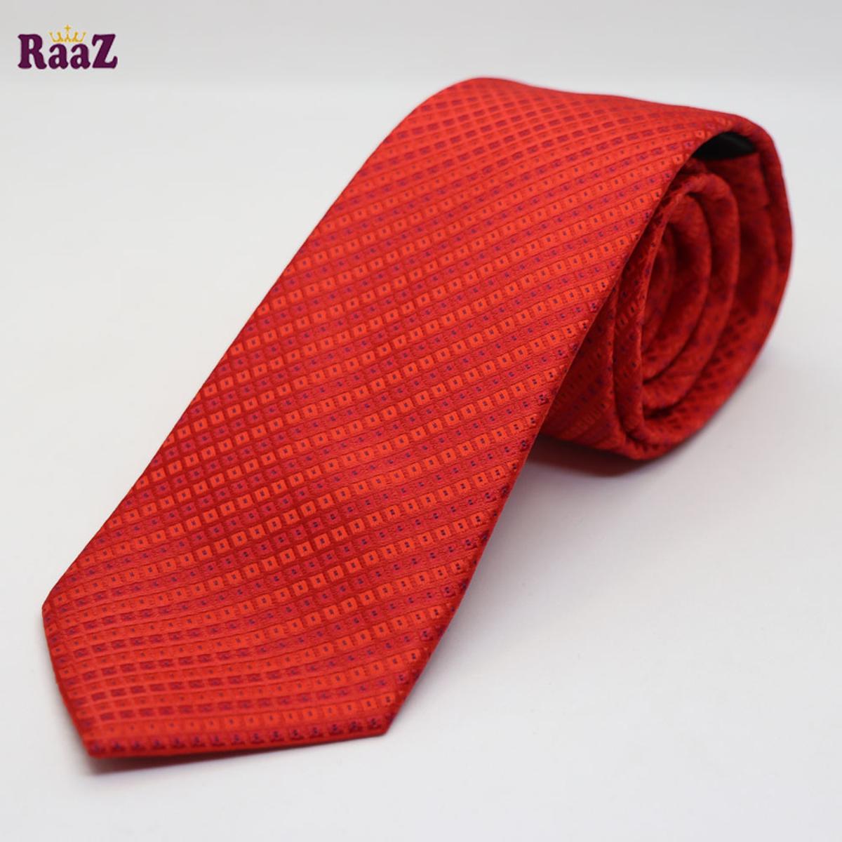Picture of Red Embroidered Silky Cotton Men Neck Tie