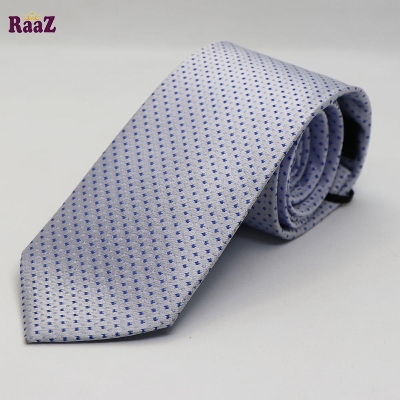 Picture of Silky Silver Blue Small Square Men Neck Tie