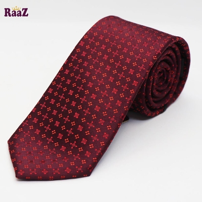 Picture of Silky Maroon Unique Design Shape Men Neck Tie