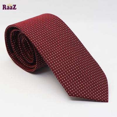 Picture of Maroon Small White Dot Tie For Men