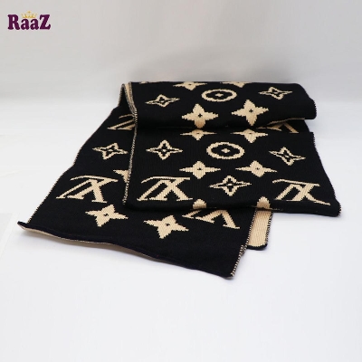 Picture of Black And Brown LV Woolen Soft Scarf, Muffler Stylish Fashion Scarf For Men And Women