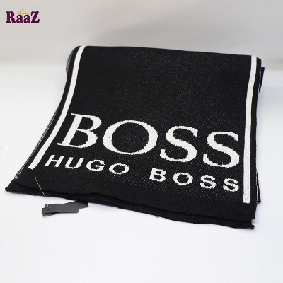 Picture of Black And White Boss Woolen Soft Scarf, Muffler Stylish Fashion Scarf For Men And Women