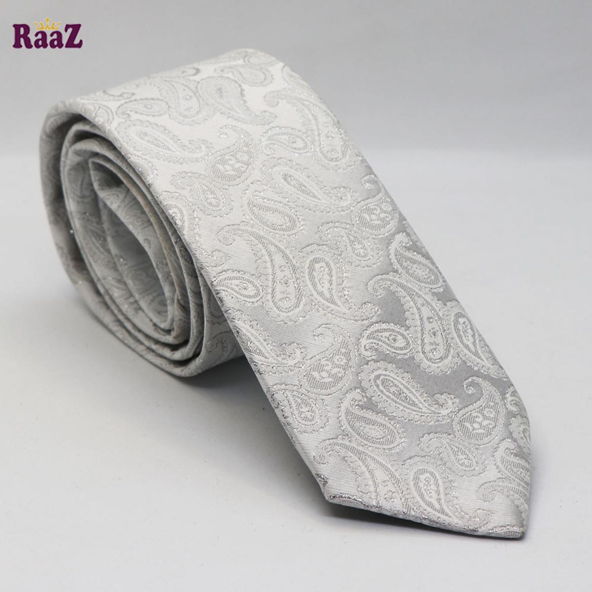 Picture of white Sparkle Floral Design Tie For Men