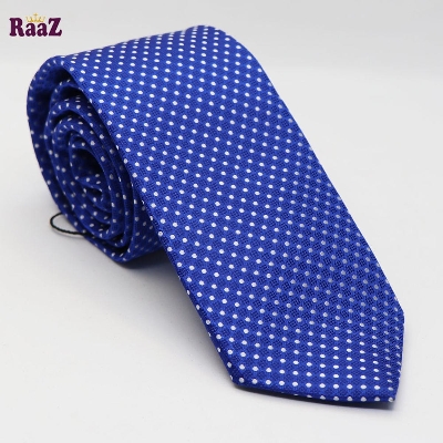 Picture of Blue And White Small Dot Design Tie For Men