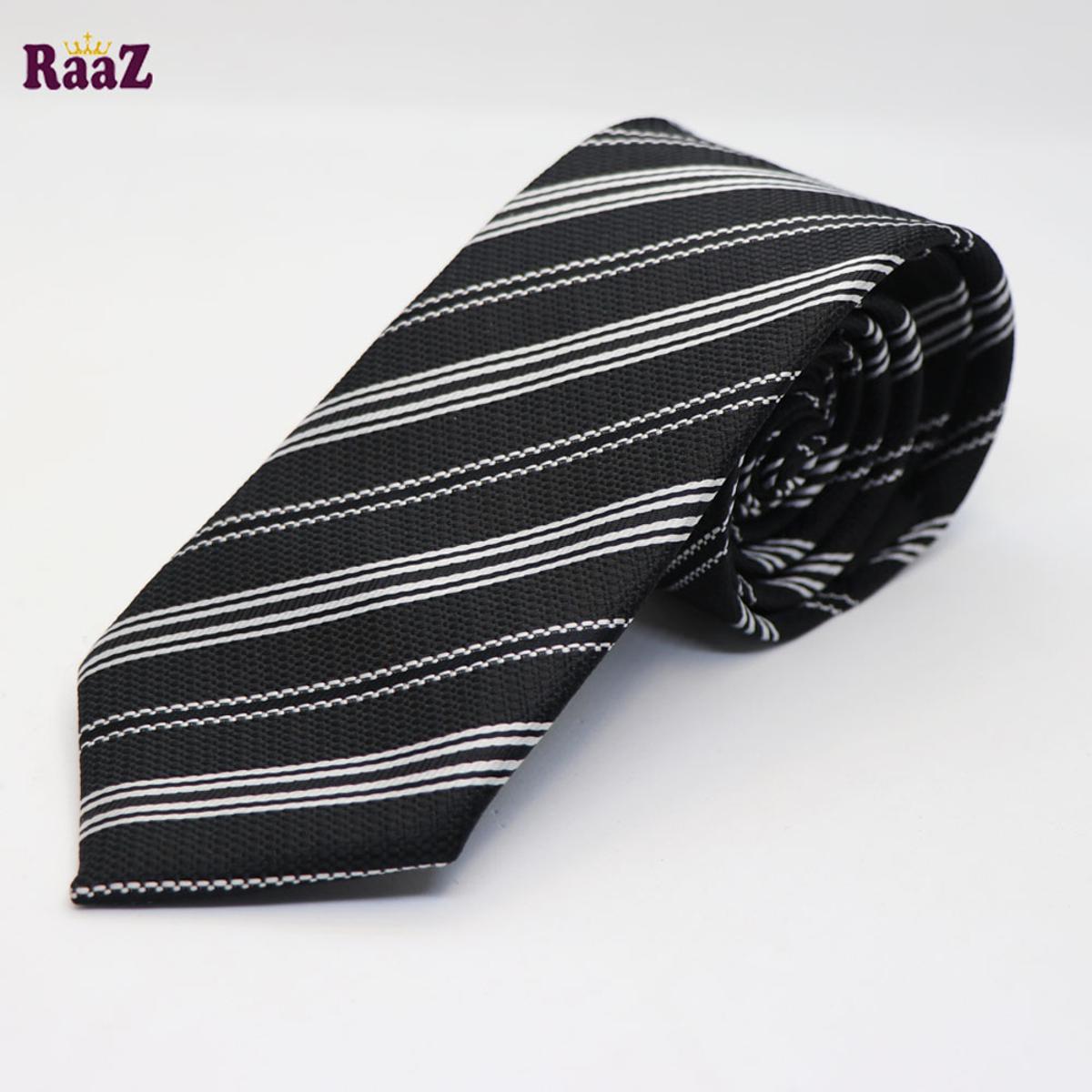 Picture of Black White Stripe Men Necktie
