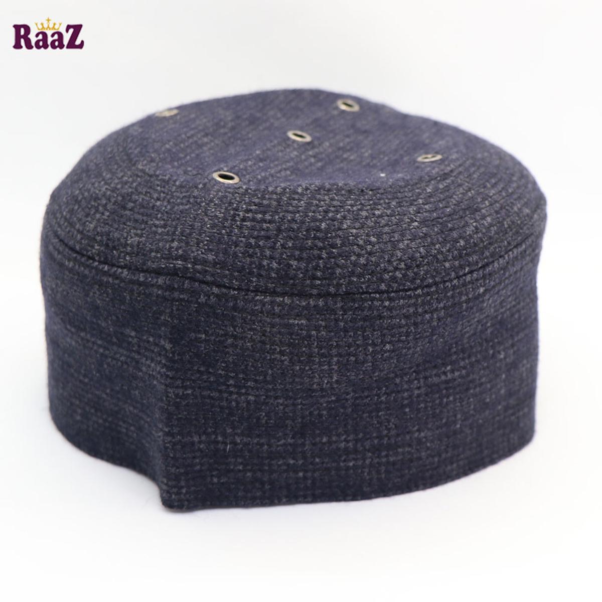 Picture of Navy Blue Cotton Mesh Air Prayer Tupi - Cap For Men