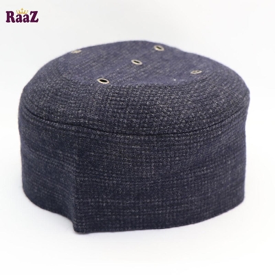 Picture of Navy Blue Cotton Mesh Air Prayer Tupi - Cap For Men