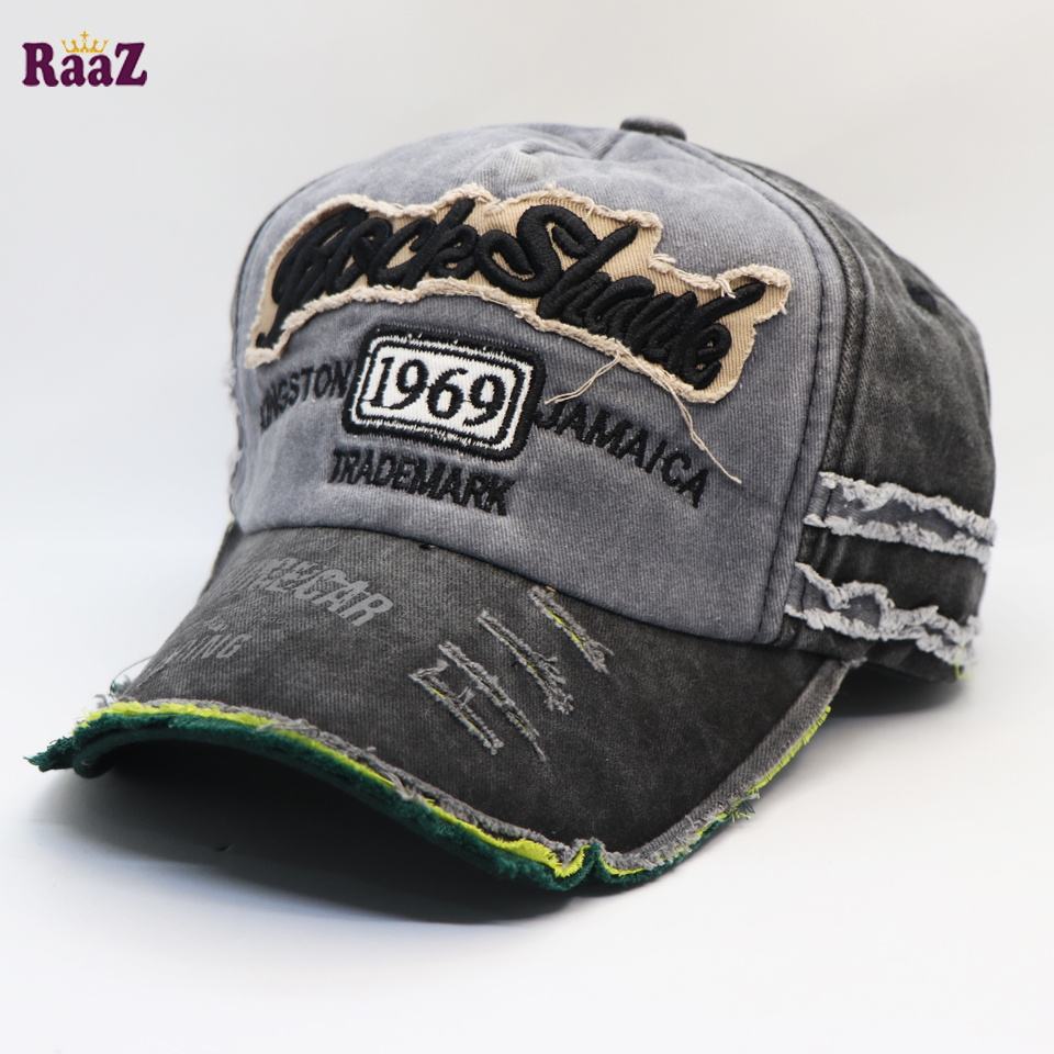 Picture of Grey Black 1969 Embroidery Logo China Wash Cap