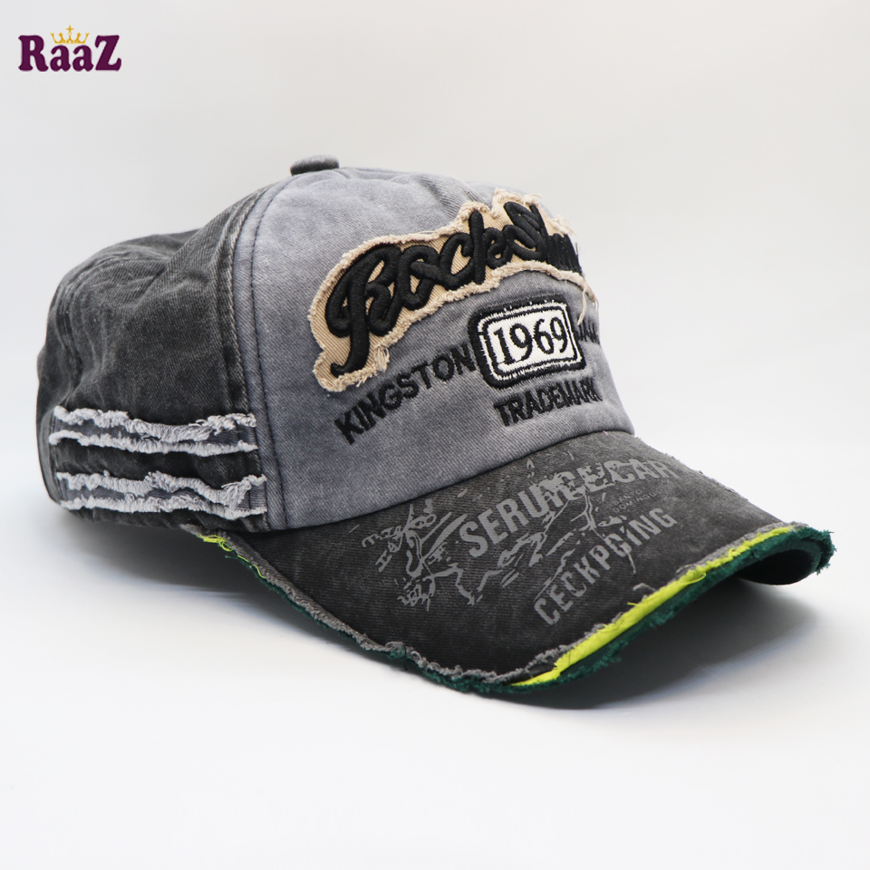 Picture of Grey Black 1969 Embroidery Logo China Wash Cap