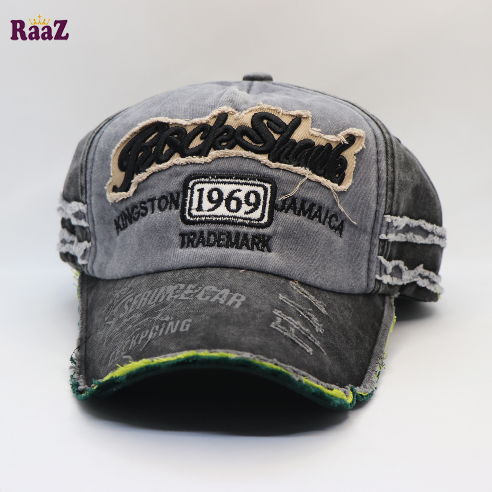 Picture of Grey Black 1969 Embroidery Logo China Wash Cap