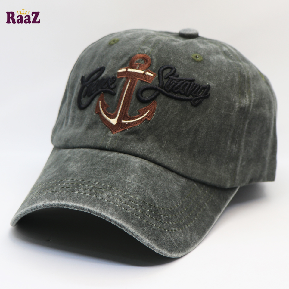 Picture of Deep Green Boat Anchor Embroidery Logo Imported Wash Cap