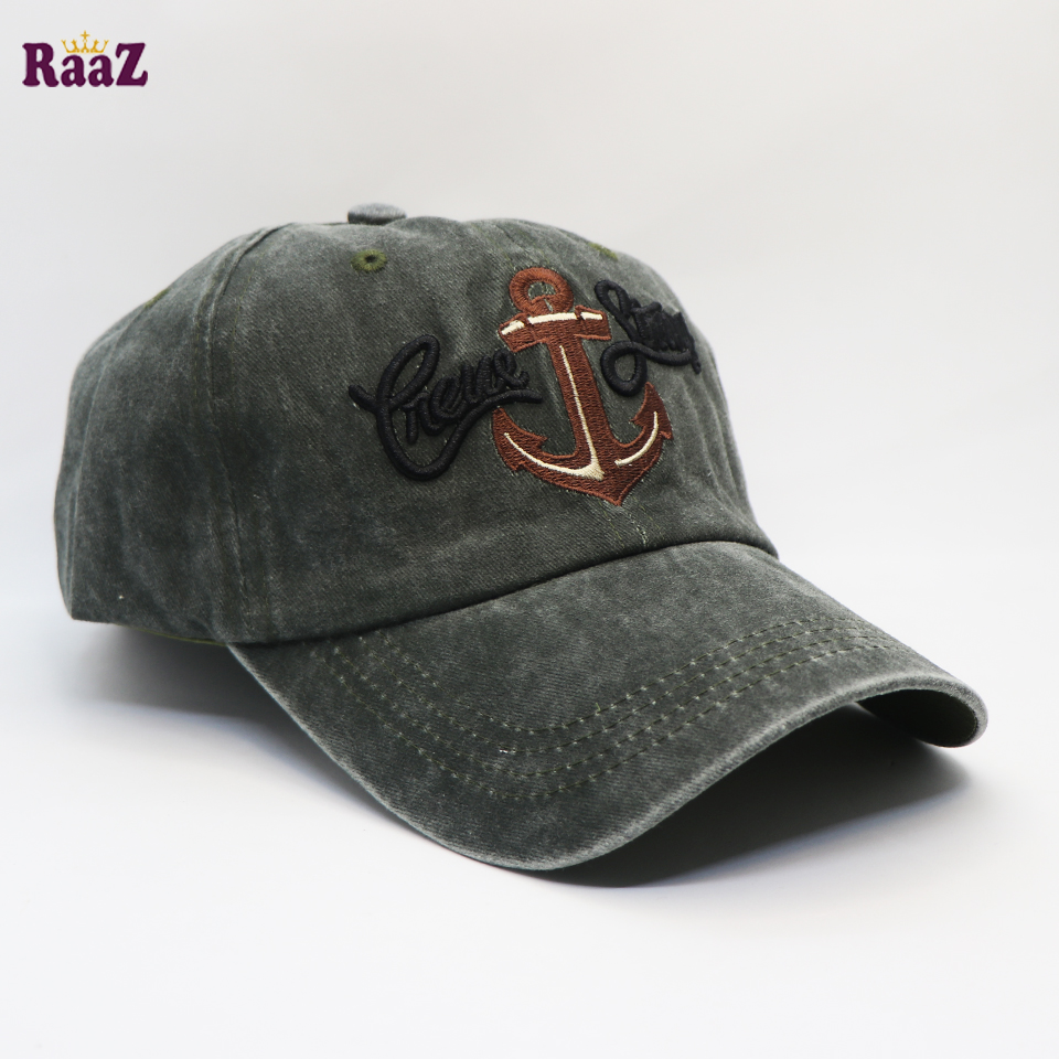 Picture of Deep Green Boat Anchor Embroidery Logo Imported Wash Cap